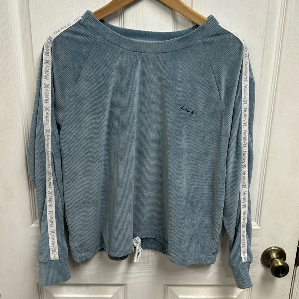 Hurley Crop top Corduroy style Lounge sweater with pull string